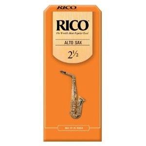 Rico Alto Saxophone Reeds, Strength 2.5, 25-pack (RI-RJA2525)