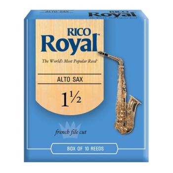 Rico Royal Alto Saxophone Reeds, Strength 1.5, 10-pack (RI-RJB1015)