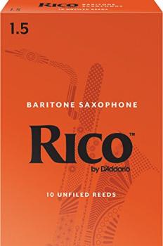 Rico Baritone Saxophone Reeds, Strength 1.5, 10-pack (RI-RLA1015)