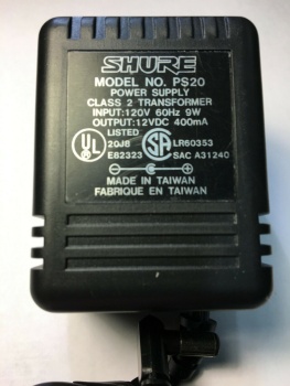 Shure PS20 Power Supply AC Adapter (SH-PS20)